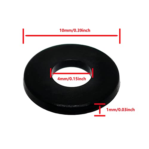 M8 црни најлонски мијалници рамен мијалник изолациони тркалезни растојанија црни најлон изолациони рамни мијалници за заптивки