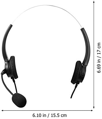 Нубестинските телефонски слушалки со кабел 3,5 мм слушалки за повици со микрофон со микрофон за откажување на бинаурални слушалки