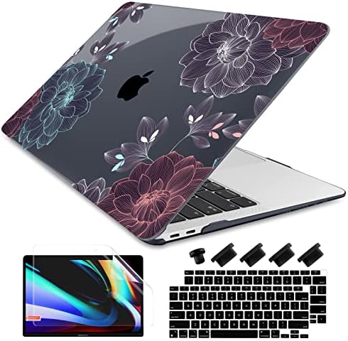 Dongke компатибилен со MacBook Air 13 Inch Case 2021 2020 2019 2018 Објавување A2337 M1 A2179 A1932 со Retina Display ID на