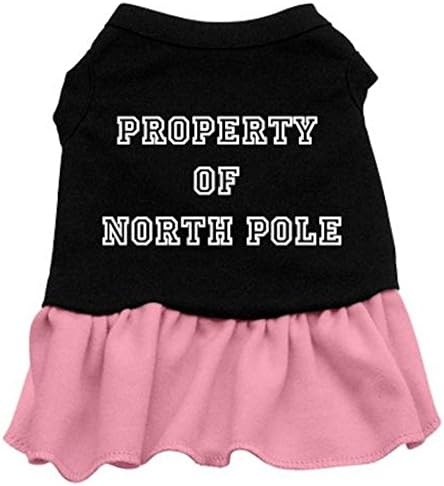 Мираж Пет Производи 14-Инчен Имот На Северниот Пол Екран Печатење Фустан, Голем, Црн Со Розова Боја