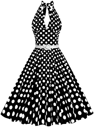 Промотивни фустани за жени 1950 -тите години на зачувување на вратот без грб макси фустан вратоврска половината на половината