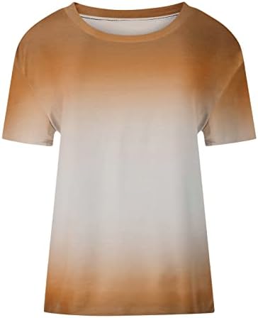 Дами маички за жени, женски случајни печатени маички екипаж на вратот Краток ракав лабава маица врвна преголема мета