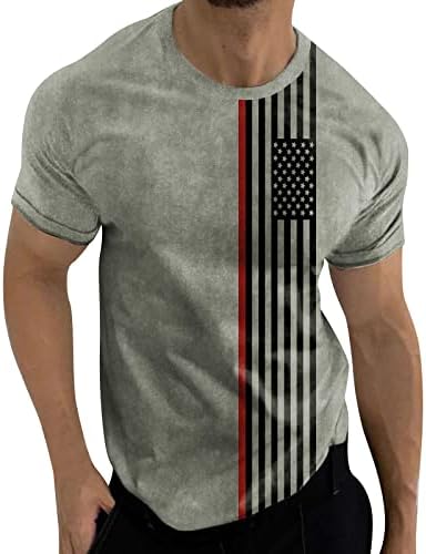 2023 Нови графички маички за мажи Обична маичка 3 -ти јули, шема на знамето Гроздобер маички кошули мажи плус врв