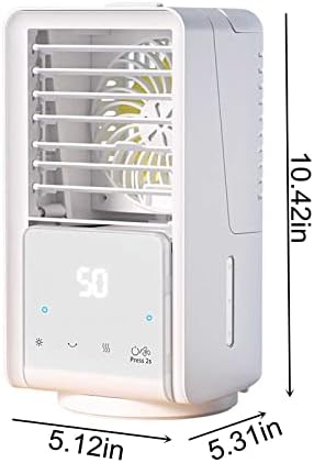 2023 Нов преносен вентилатор за климатик, 4 во 1 USB ладилник за испарување 3 Брзини 7 бои светлина, 70 ° Осцилација Личен мини ладилник
