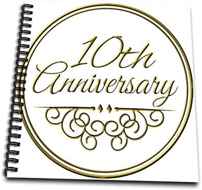 3Drose DB_154452_2 10 -ти златен текст за славење на годишнини за свадби 10 Десетти десет години заедно Меморија Книга, 12 до 12 “