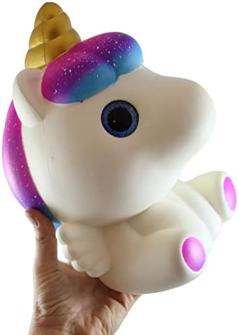 Jumbo Pegasus Unicorn Squishy Slowse Rise Foam Pet Pet Animal Toy - Миризба на сензор, стрес, играчка со фиџет