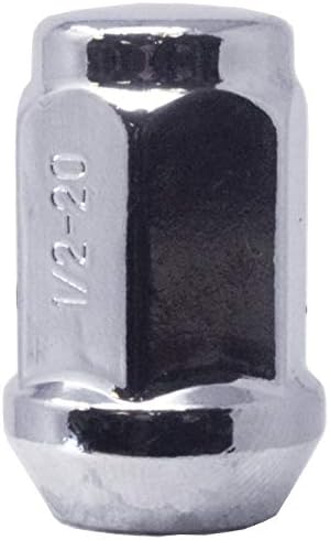 Mastiff 13754, Acorn Bulge Bulge After Market Lug Nut Nut Set-1/2-20 Thread, Triple-Chrome Finish, 3/4 Hex, 60 степени конусно седиште