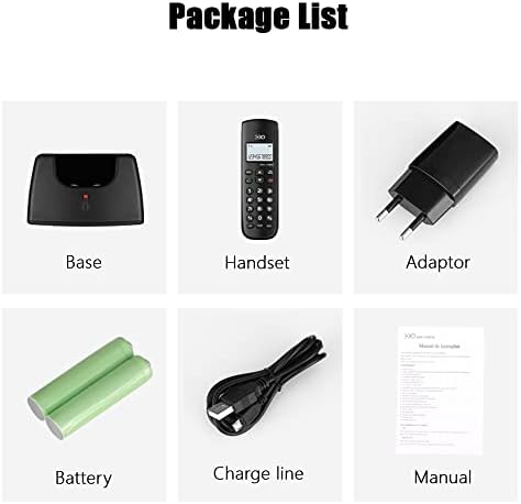 SJYDQ 16 јазици Дигитален безжичен фиксен телефон со повик за лична карта Аларм за аларм, безжичен екран безжичен телефон за дома хотел