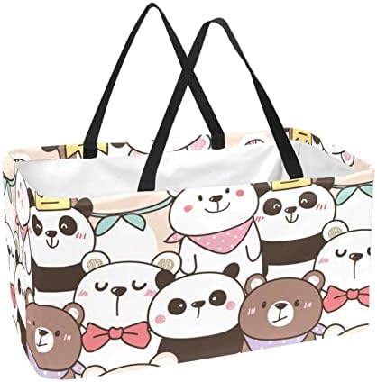 Кошар за шопинг Симпатична панди за еднократна употреба на намирници за намирници, преносен пикник за купување торбички торбички торбички
