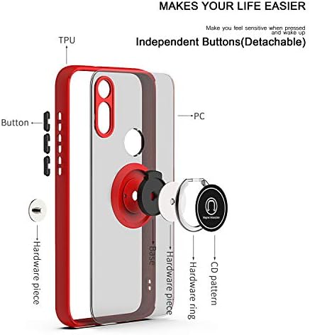 TJS Компатибилен Со Motorola Moto E 2020 Случај, со [Заштитник На Екранот Од Калено Стакло], Бранител Метален Прстен Магнетна