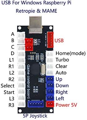 SJ@JX Аркадна Игра USB Енкодер Нула Одложување Gamepad Копче Џојстик Контролер за КОМПЈУТЕР Retropie Малина Pi МАМЕ