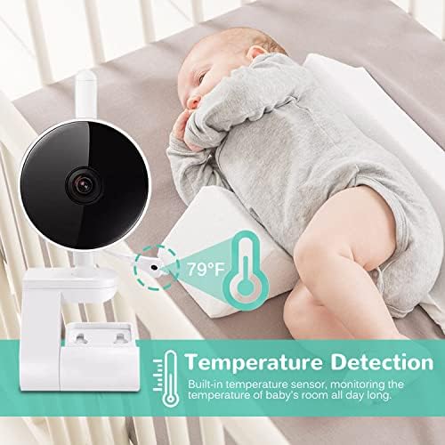 новзоваз Видео Монитор За Бебиња Со Камера И Аудио 720п 4.3 Екран во Боја, Автоматско Ноќно Гледање Бебешка Камера Не Е Потребно WiFi, Двонасочен