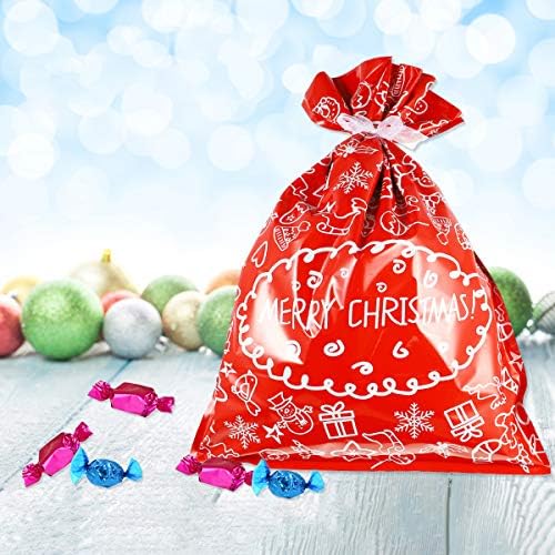 ДОИТУЛ Божиќна Торба За Лекување, 20 Парчиња Божиќни Торби За Подароци Со Врвки За Подароци Преносни Торбички За Бонбони Торбички