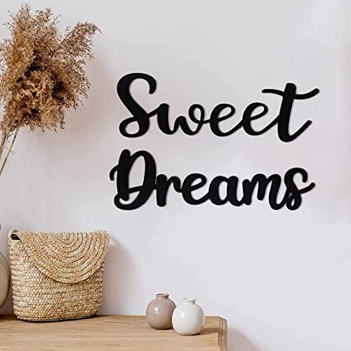 Слатки соништа потпишете wallиден декор над кревет дрво зборови цитат ласер исечен wallиден мајстор за украси во спална соба украси за домаќинство