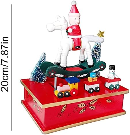 Mxiaoxia Божиќни украси Дрвена музичка кутија музичка кутија декорација креативна музичка кутија
