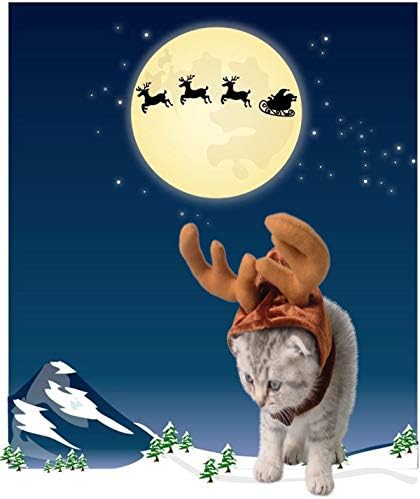 Божиќни миленичиња ирваси костум Антлер капа за капа, прилагодлива Божиќна Божиќна глава, симпатична глава додатоци за мачка и мало куче