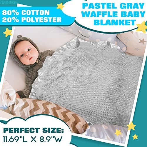 Термички бебешки ќебиња за девојчиња и момчиња - Вафл ткаат ќебе сатен за бебешки ќебе, сиво фрлање ќебе, бебе, примање ќебиња - новородени најважни работи за меки ва