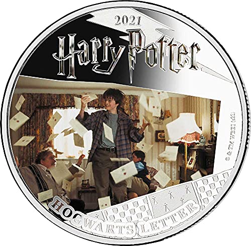 2021 Де Хари Потер Самоа 2021 Пауеркоин Хогвортс Писмо Хари Потер 1 Оз Сребрена Монета 5$ Самоа 2021 Доказ