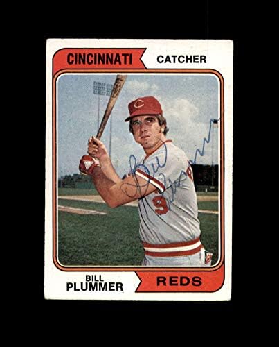 Бил Плумер рака потпишан во 1974 година Топпс Синсинати Црвените автограми