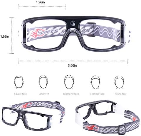 SOOGREE Кошаркарски спортски очила за заштита на очила за безбедносни очила за мажи