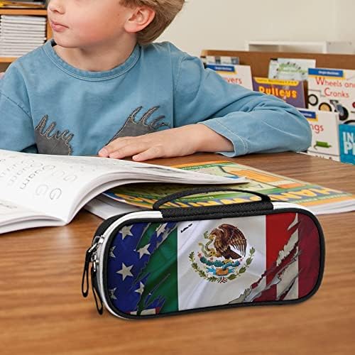 Гроздобер САД Мексико знаме со висок капацитет Пенка за молив, преносно носење торбичка за шминка, торбичка за складирање на пенкало