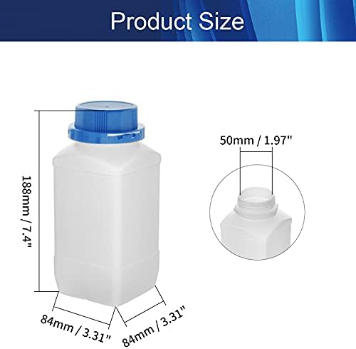 Aicosineg 2 парчиња 33,82oz лабораторија Хемиски реагенс шише 1000 ml пластични шишиња широка уста течност солд квадратни шишиња