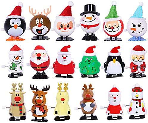 Максимални забавни 18 парчиња пополнувачи за порибување на божиќни заложници ветер на играчки асортиман за божиќна забава фаворизира