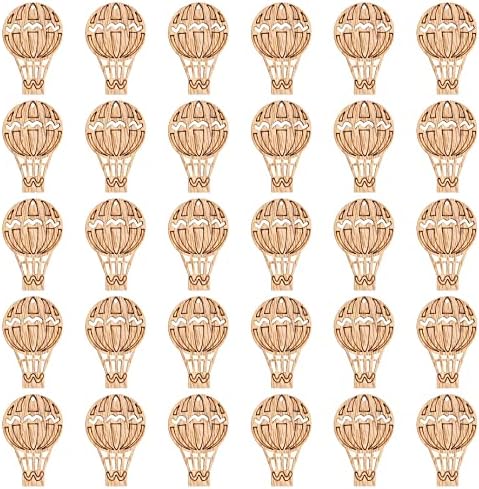Framendino, 30 Пакет Недовршени Дрвени Исечоци Топол Воздух Балон Форма Дрво Парчиња Балон Исечок ЗА Сам Занает Домашна Декорација