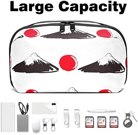 Преносни Торбички За Електронски Организатор Јапонија Планина Фуџи Црвена Торба За Складирање Кабел За Патување За Хард Дискови,