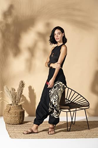 Компанијата Вешити памук племенски печатен боемски харем јога - удобни панталони за пижама | хипи џоги | летна облека во Бохо