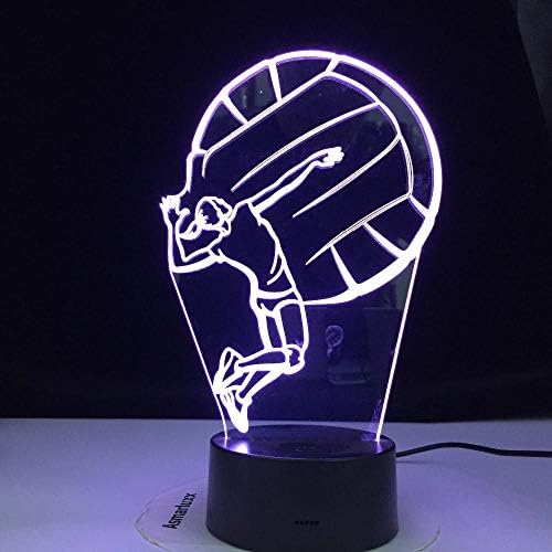 Одбојка игра 3D ламба USB LED LED допир илузија Десктоп табела за ламба на допир 3D ноќ USB -ламба за биро