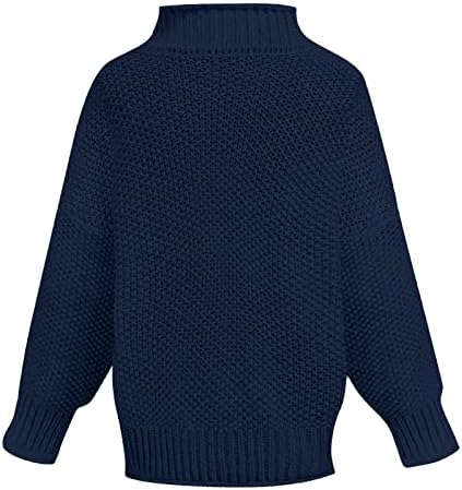 Twgone џемпери за жени urtирнкек обичен долги ракави со лежечки плетени туники џемпери врвови на врвови на врвови