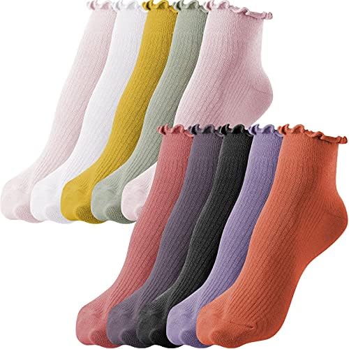 Јахенда 10 Пара Жени Возбудуваатesетски Чорапи Чорапи Со Глуждот Чорапи Манжетни Чорапи Плетени Чипка Со Еднобојна Чипка Слатки