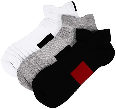 Кесју Мажи Мокасини 3 Пара Мажи Памучни Чорапи До Глужд Атлетски Амортизирани Чорапи За Дишење Чорапи Со Низок Крој Со Лак За Поддршка