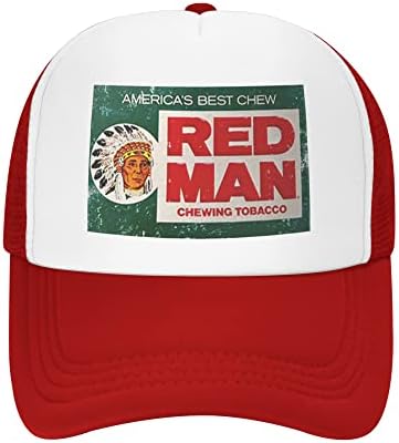 Црвениот Човек Џвакање Гроздобер Стил Камионџија Шапка Редман Ретро Класичен Предвремени Капа