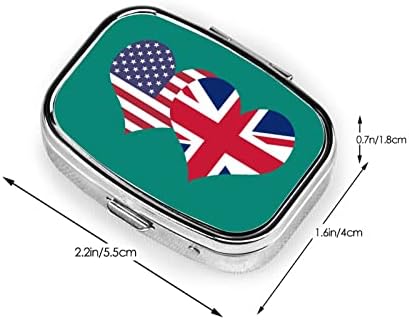 Американско Знаме И Британско Знаме Плоштад Мини Пилула Кутија Патување Медицина Прегради Организатор Пренослив Метал Пилула Случај