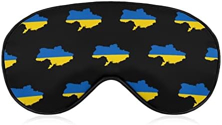 Знаме Мапа На Украина Маска За Спиење Ноќно Покривање Око За Жени Мажи Блокирајте Светлина За Патување Со Авион Ремен За Прилагодување