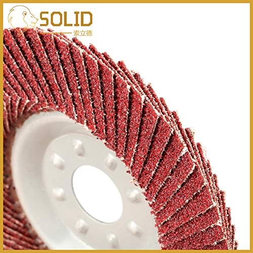 Xucus 10pcs/Постави 4 '' Врволен диск тркало Црвен песок 80 Мелење Полирање на тркало од железо за аголно мелење метално полирање
