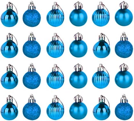 Амосфун 24 парчиња 4см божиќни украси за топки пластични расипувачки топки за новогодишни елки