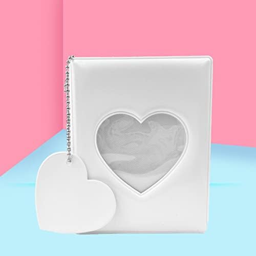 3 -инчен мини албум со фотографии, Kpop Photocard Binder Photocard Holder Book Repeat Book Love Heart Heart Hollow Photocard ID држач со loveубовен