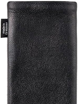 Fitbag Fusion Black/Black Custom прилагодена ракав за Samsung SGH-B100. Торбичка за мешавина од кожа Nappa/Suede со интегрирана постава за