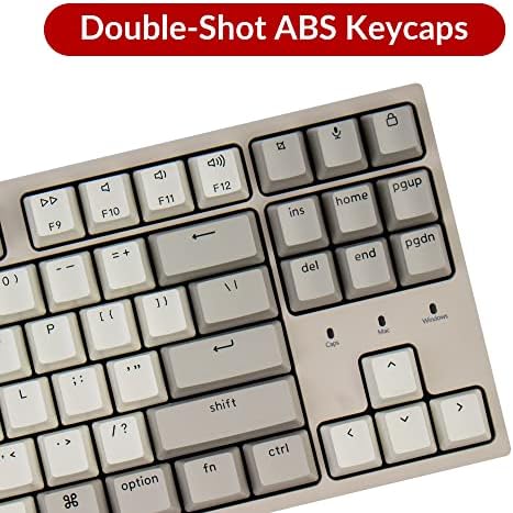 Клуч за клучеви C1 Tenkeyless Layout 87 копчиња жичен механичка тастатура за Mac, механичко кафеава кафеава прекинувач/ретро боја ABS KeyCaps/USB Type-C Кабел за игри со игри за игри за к