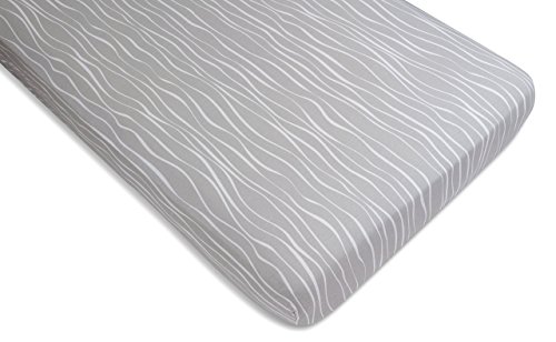 Пакет n Плеј лист | Мини креветчиња за креветчиња 2 пакувања сиви и бели апстрактни ленти и точки од Ely & Co