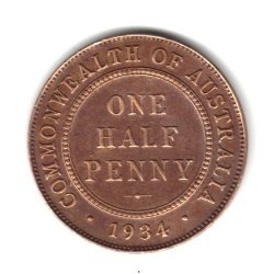 1934 Австралија Половина Денар Монета км22