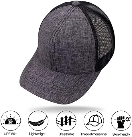 Snapback Trucker Hat Baseball Caps Прилагодливи капачиња на отворено мрежи за мажи жени темно сива боја
