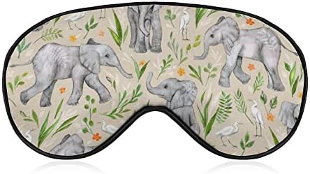 Слонови И Егрети Маска За Очи За Спиење Затемнување Ноќни Врзани Очи Со Прилагодлив Ремен За Мажи Жени Патуваат Јога Дремка