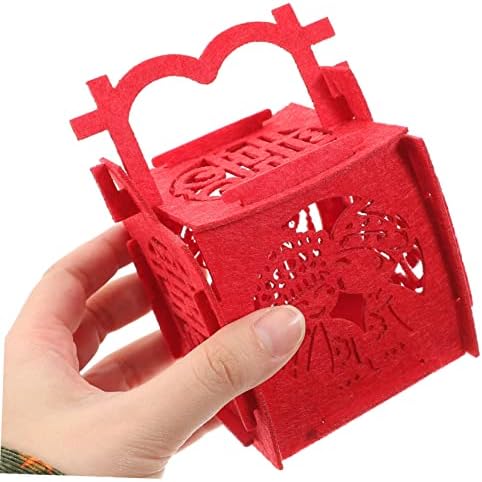 Абаодам 10 парчиња Кутија Кинеска Кутија За Свадбени Бонбони Црвени Кеси За Подароци Кинески Подароци Кутии За Чоколадни Подароци