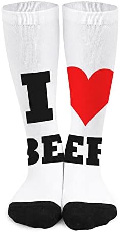 Јас Срце Пиво Печатени Боја Појавување Чорапи Атлетски Коленото Високи Чорапи За Жени Мажи