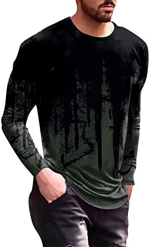 Mens Mase Retro Sports Fitness Outdoor 3D дигитална печатена маица со долги ракави кошула врвна ситница со ситници