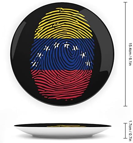 Венецуела знамето со прсти виси керамичка декоративна чинија со приказ за приказ Прилагодени годишнини од свадбени подароци